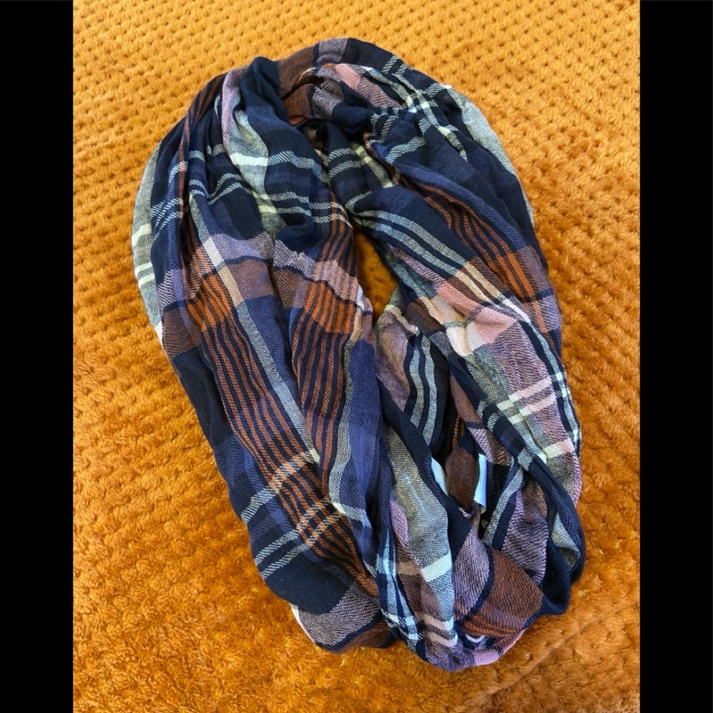 Plaid infinity scarf